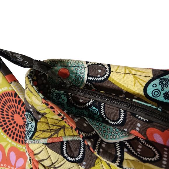 Vera Bradley Mandy Flower Shower Bag, Neoprene  Sleeve and Keychain Yellow Brown - Picture 7 of 13